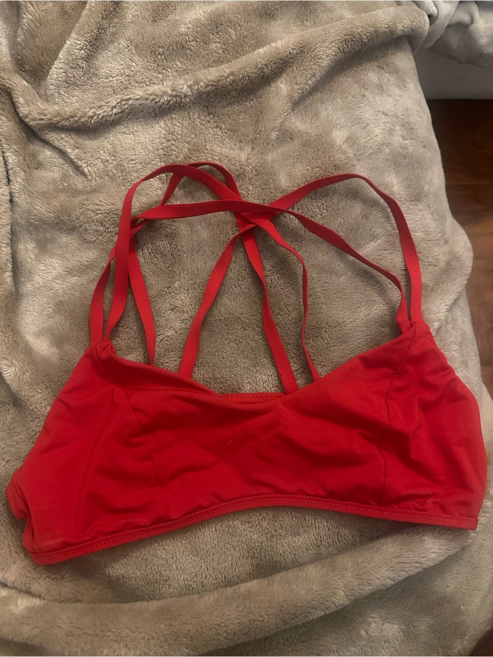 Red athleta skinny strap minimal sports bra